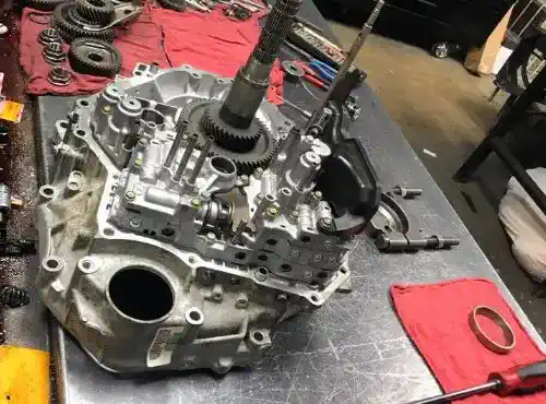 Vehicle raised in Econo Transmission service bay